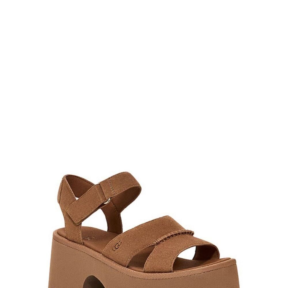 UGG NEW HEIGHT ANKLE STRAP CHESTNUT SANDALS WOMENS SIZE 7 NWT